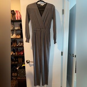 HYFVE Gray Ruched Wrap Dress Long Sleeve